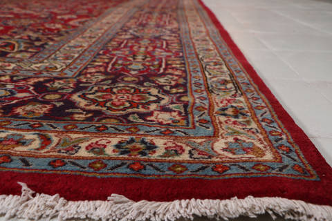 Mashad Red Hand Knotted 99 X 130 Area Rug 99-111720 Image 10