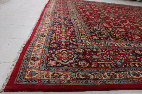 Mashad Red Hand Knotted 99 X 130 Area Rug 99-111720 Image 11