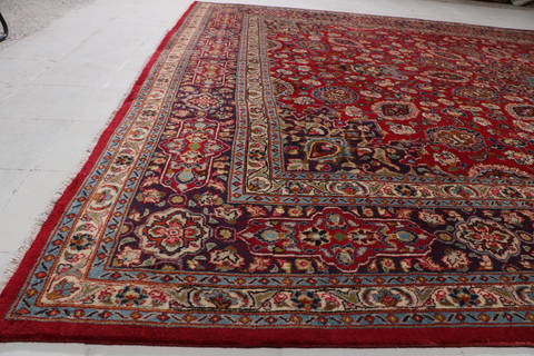 Mashad Red Hand Knotted 99 X 130 Area Rug 99-111720 Image 12