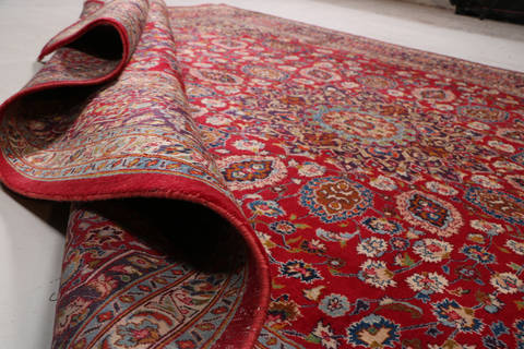 Mashad Red Hand Knotted 99 X 130 Area Rug 99-111720 Image 15