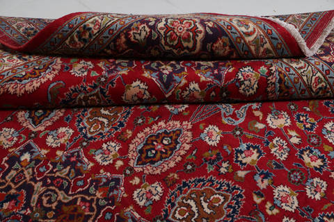 Mashad Red Hand Knotted 99 X 130 Area Rug 99-111720 Image 16