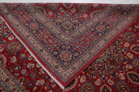 Mashad Red Hand Knotted 99 X 130 Area Rug 99-111720 Image 17
