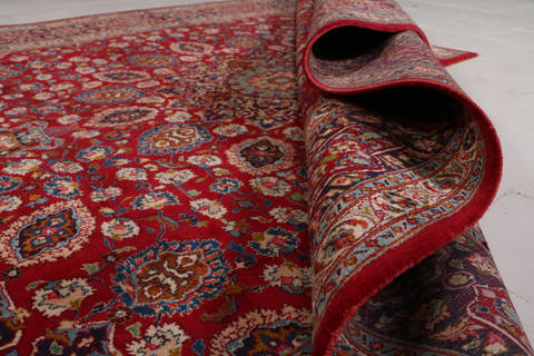 Mashad Red Hand Knotted 99 X 130 Area Rug 99-111720 Image 20