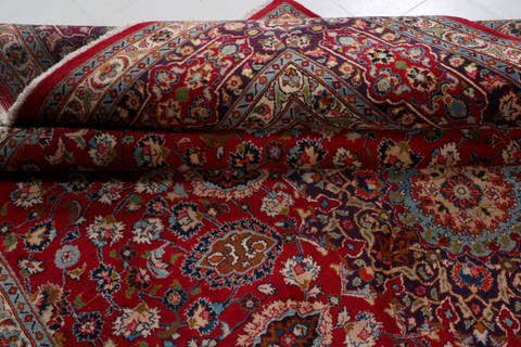 Mashad Red Hand Knotted 99 X 130 Area Rug 99-111720 Image 21