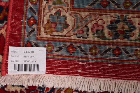Mashad Red Hand Knotted 99 X 130 Area Rug 99-111720 Image 22
