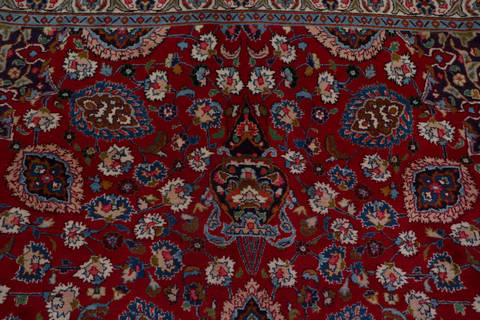 Mashad Red Hand Knotted 99 X 130 Area Rug 99-111720 Image 6