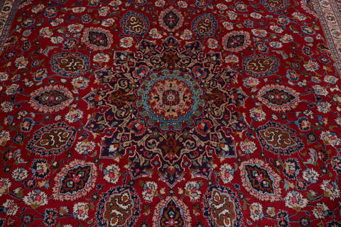 Mashad Red Hand Knotted 99 X 130 Area Rug 99-111720 Image 7