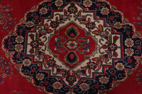 Tabriz Red Hand Knotted 79 X 101  Area Rug 99-111721 Image 6