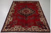 Tabriz Red Hand Knotted 79 X 101  Area Rug 99-111721 Thumb 1