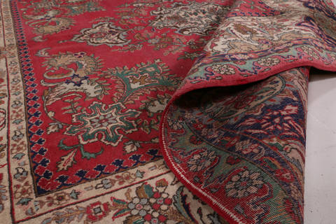 Tabriz Red Square Hand Knotted 104 X 104  Area Rug 99-111723 Image 10