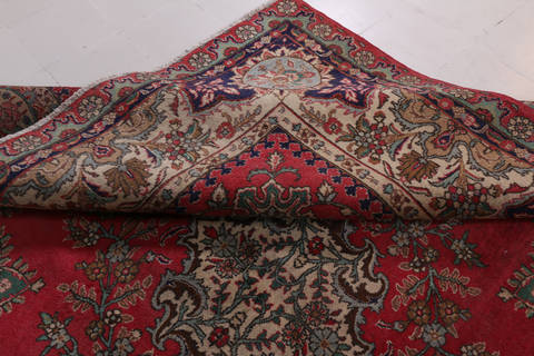 Tabriz Red Square Hand Knotted 104 X 104  Area Rug 99-111723 Image 11