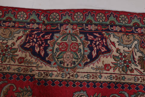 Tabriz Red Square Hand Knotted 104 X 104  Area Rug 99-111723 Image 7