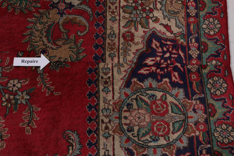 Tabriz Red Square Hand Knotted 104 X 104  Area Rug 99-111723 Image 9