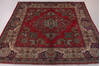 Tabriz Red Square Hand Knotted 104 X 104  Area Rug 99-111723 Thumb 1