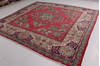 Tabriz Red Square Hand Knotted 104 X 104  Area Rug 99-111723 Thumb 3