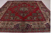 Tabriz Red Square Hand Knotted 104 X 104  Area Rug 99-111723 Thumb 8