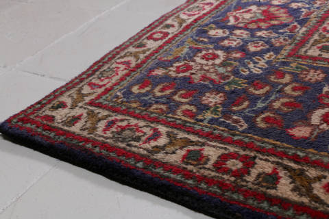 Tabriz Blue Hand Knotted 89 X 115  Area Rug 99-111724 Image 10