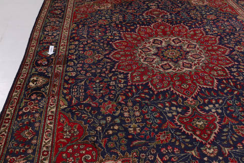 Tabriz Blue Hand Knotted 89 X 115  Area Rug 99-111724 Image 11