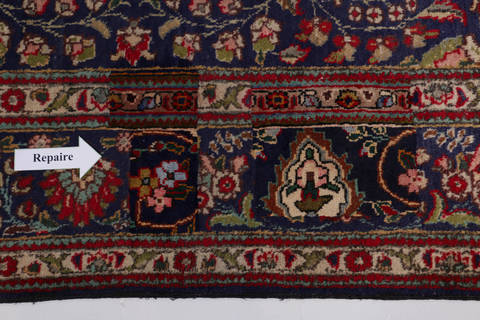 Tabriz Blue Hand Knotted 89 X 115  Area Rug 99-111724 Image 12