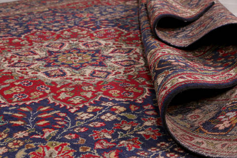 Tabriz Blue Hand Knotted 89 X 115  Area Rug 99-111724 Image 14