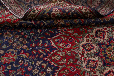 Tabriz Blue Hand Knotted 89 X 115  Area Rug 99-111724 Image 15