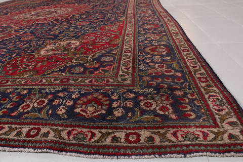 Tabriz Blue Hand Knotted 89 X 115  Area Rug 99-111724 Image 8