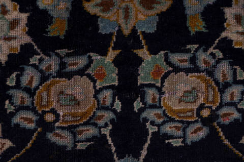 Kashan Blue Hand Knotted 70 X 109 Area Rug 99-111727 Image 12