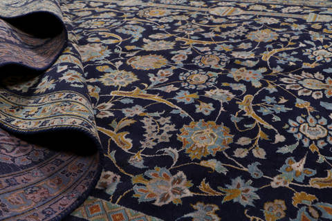 Kashan Blue Hand Knotted 70 X 109 Area Rug 99-111727 Image 13