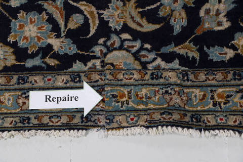 Kashan Blue Hand Knotted 70 X 109 Area Rug 99-111727 Image 16