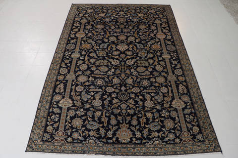 Kashan Blue Hand Knotted 70 X 109 Area Rug 99-111727 Image 1
