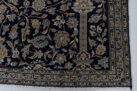 Kashan Blue Hand Knotted 70 X 109 Area Rug 99-111727 Image 6