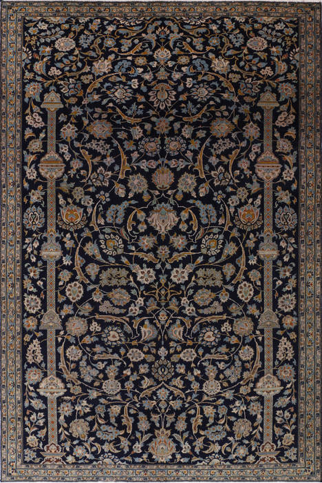 Kashan Blue Hand Knotted 70 X 109 Area Rug 99-111727 Image 0