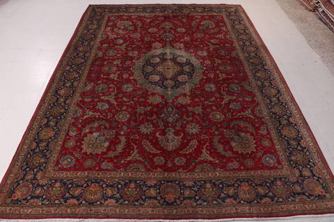 Tabriz Red Hand Knotted 97 X 130  Area Rug 99-111730 Image 1