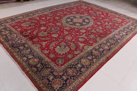 Tabriz Red Hand Knotted 97 X 130  Area Rug 99-111730 Image 3