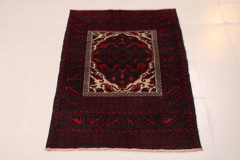 Baluch Beige Hand Knotted 31 X 51 Area Rug 99-111733 Image 1