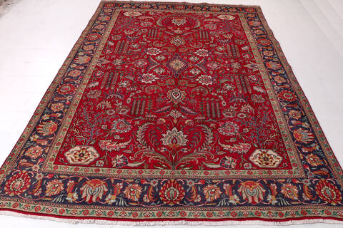 Tabriz Red Hand Knotted 94 X 134  Area Rug 99-111767 Image 1