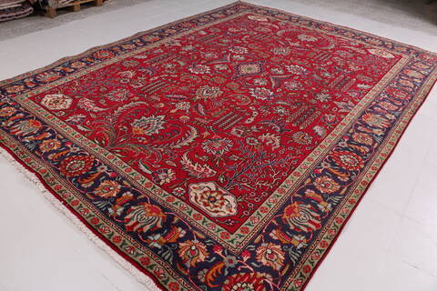 Tabriz Red Hand Knotted 94 X 134  Area Rug 99-111767 Image 3