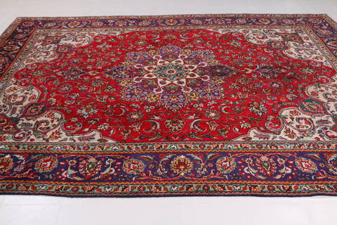 Tabriz Red Hand Knotted 83 X 113  Area Rug 99-111775 Image 4