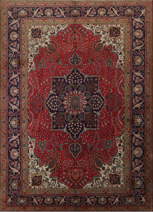 Tabriz Red Hand Knotted 84 X 121  Area Rug 99-111776 Image 0