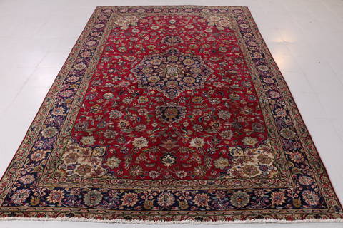 Tabriz Red Hand Knotted 66 X 911  Area Rug 99-111780 Image 3