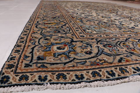 Kashan Beige Hand Knotted 63 X 911  Area Rug 99-111783 Image 10