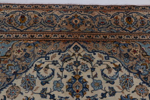 Kashan Beige Hand Knotted 63 X 911  Area Rug 99-111783 Image 6