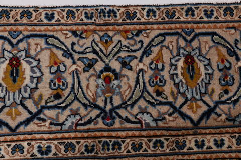 Kashan Beige Hand Knotted 63 X 911  Area Rug 99-111783 Image 8
