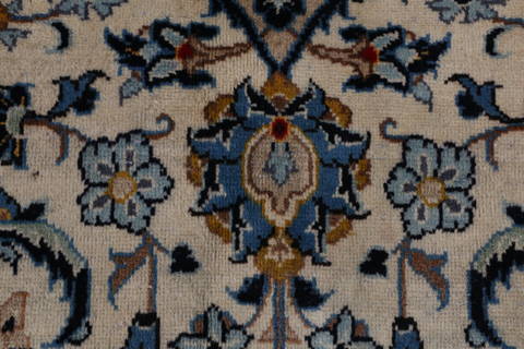 Kashan Beige Hand Knotted 63 X 911  Area Rug 99-111783 Image 9