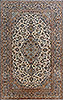 Kashan Beige Hand Knotted 63 X 911  Area Rug 99-111783 Thumb 0