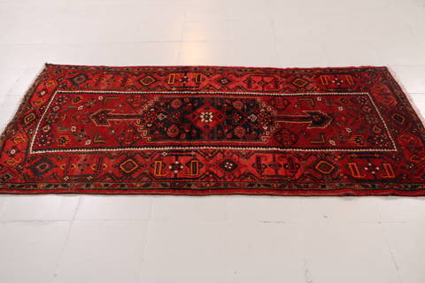 Hamedan Red Runner Hand Knotted 36 X 610 Area Rug 99-111793 Image 4