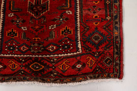 Hamedan Red Runner Hand Knotted 36 X 610 Area Rug 99-111793 Image 6