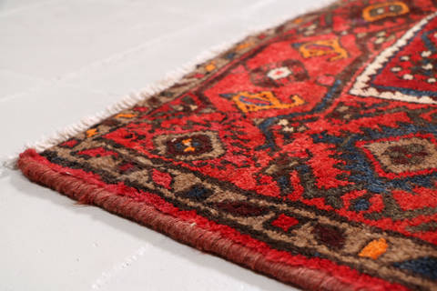 Hamedan Red Runner Hand Knotted 36 X 610 Area Rug 99-111793 Image 8