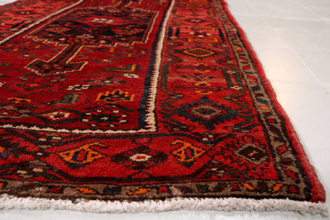 Hamedan Red Runner Hand Knotted 36 X 610 Area Rug 99-111793 Image 9