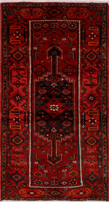 Hamedan Red Runner Hand Knotted 36 X 610 Area Rug 99-111793 Image 0